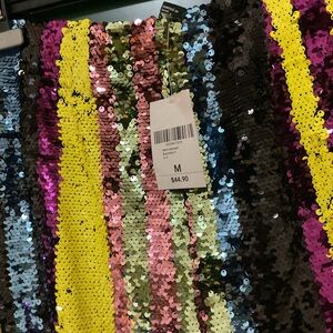 Forever 21 Multicolor Sequin Straight Leg Pants
